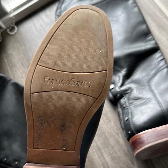 Leather Frank Sarto Black Knee-High Women's Boots - Picture 6 of 12